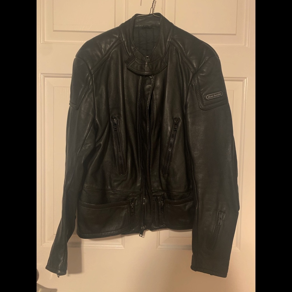 Black, Real Leather Motorcycle Jacket